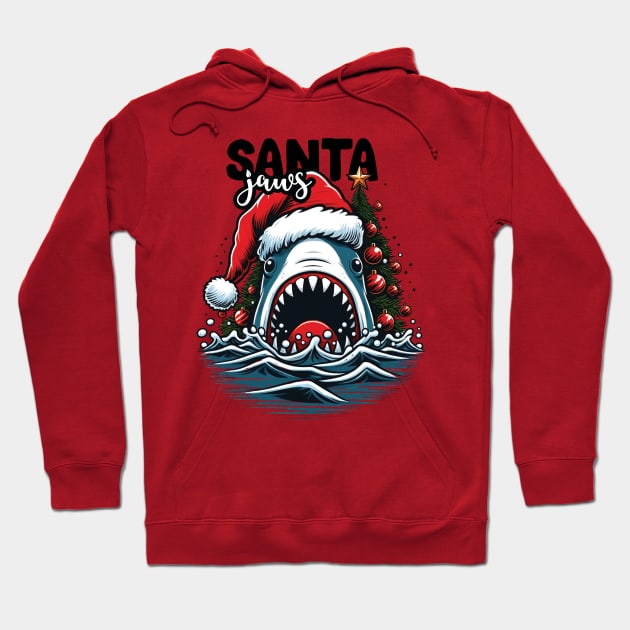 Santa Jaws- Christmas Shark Hoodie by Trendsdk